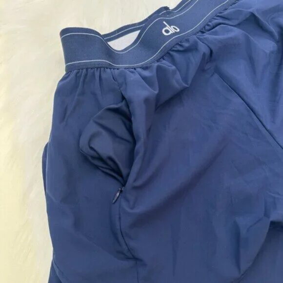 Alo Royal Blue Double-Layer Athletic Shorts, Women's Size S - Picture 2 of 3